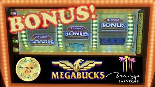 🍀 LANDED THE BONUS ON MEGABUCKS SLOT AT THE MIRAGE CASINO IN LAS VEGAS [upl. by Ennaxxor415]