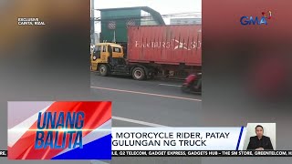 23anyos na motorcycle rider patay matapos magulungan ng truck sa Cainta Rizal  Unang Balita [upl. by Nolahp]