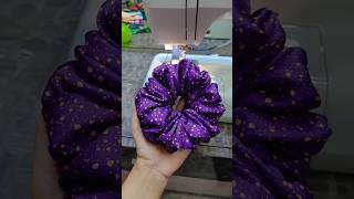 Purple Xl Scrunchie 💟scrunchies scrunchiestutorial scrunchies handmadeaccesories shortsvideo [upl. by Celina]