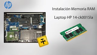 Instalación Memoria RAM en Laptop HP 14ck0015la laptophp mantenimiento kingston [upl. by Ezalb603]