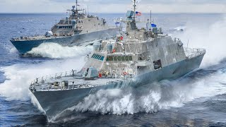 Powerful US Combat Ships Battle Giant Waves in Middle of the Ocean [upl. by Calia]