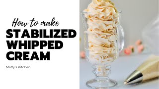 How To Make Stabilised Whipped Cream Frosting Pudding Mix Method [upl. by Leshia]