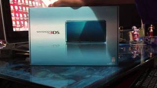 Unboxing New Nintendo 3DS USAAqua Blue [upl. by Annekahs]