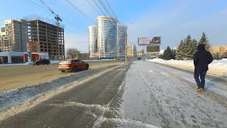 Rich middle class of Novosibirsk lives on this street Walking on the Kirov street in winter Russia [upl. by Ellesor]