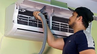 Learn How to Clean an Air Conditioner Servicing AC Cleaning at Home  SMELL FREE AC [upl. by Eldwon]