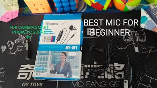 BOYA BYM1 MICROPHONE UNBOXING  BEST MIC FOR BEGINNER  speedcuberkian155 [upl. by Ellicott480]