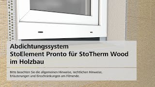 Abdichtungssystem StoElement Pronto für StoTherm Wood im Holzbau [upl. by Ovatsug620]