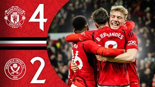 Bruno Gets A Brace At Old Trafford 😍  Man Utd 42 Sheffield United  Highlights [upl. by Meilen]