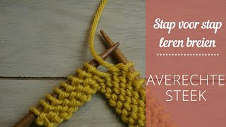 Leren breien  De averechte steek breien [upl. by Musetta]