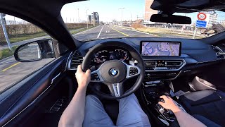 New BMW X4 M40d 2022 Test Drive POV [upl. by Nostrebor]