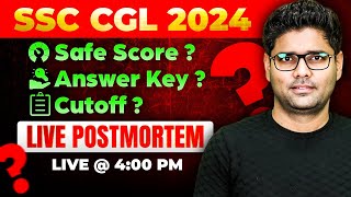 Live Postmortem of SSC CGL Cutoff 2024 SSC CGL Answer KeySafe ScoreExam Pattern By Abhinay Sharma [upl. by Holms]