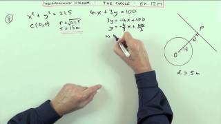 Distance of a line from a circle Higher Revision no8 Ex12M Heinemann [upl. by Legge]