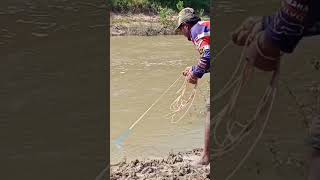 A cast net fishing traditional trapfishingtraditionalcastnetgofishingfishing trapshortvideo [upl. by Neelyam]