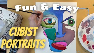 Picasso Faces  Cubist art lesson for kids teens and teachers [upl. by Tedder]