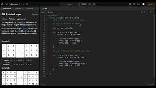 LeetCode 48 Rotate Image  Simplified TwoStep Solution  Matrix Rotation  Aadil Mir [upl. by Yetnruoc]