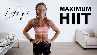 MAXIMUM HIIT WORKOUT  30 Min Full Body  No Equipment at Home [upl. by Ilocin]