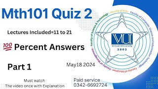 MTH101  Calculus And Analytical Geometry Quiz 21852024 💯 Percent Answers [upl. by Felicle]