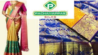 pachaiyappas silk collections  Kanchipuram silk sarees TNagar [upl. by Nyrehtac933]