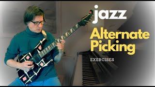 Jazz ImprovisationAlternate Picking Guitar LessonExercises Double Time [upl. by Zurn]