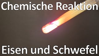 Chemische Reaktion von Eisen und Schwefel  Merkmale von chemischen Reaktionen  Chemie Schule [upl. by Ahseiat586]