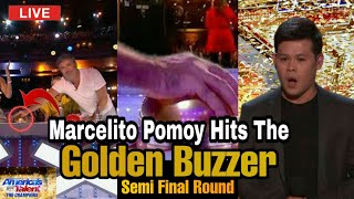 AGTMarcelito Pomoy Hits The Golden Buzzer on Semi Final Round on American Got Talent The Champion [upl. by Eedissac]