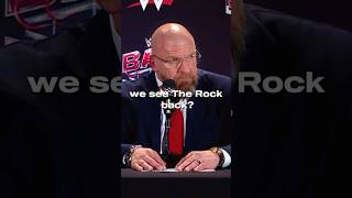 Triple H gives an update on The Rock’s Return 🙌🏻🤨 WWEBadBlood [upl. by Cyndi]