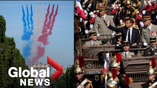 Bastille Day 2022 Military parade led by Frances eastern allies in nod to Ukraine war [upl. by Aynahs638]