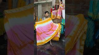 Only ₹550 saree tie dye handmade linensilk sareewithprice handmade craft malyalam [upl. by Ahsyia83]