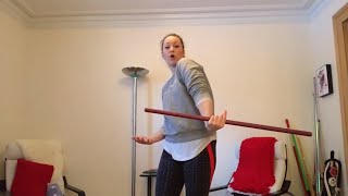 BACKHAND FLIP  Staff Spinning Tutorial  BEGINNER  Michelle C Smith [upl. by Llenet]