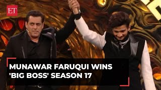 Bigg Boss 17 finale Munawar Faruqui wins show says this win was very important as it meant [upl. by Thury429]