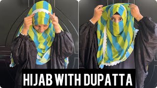 Hijab with niqab with chiffon dupatta  7 days series  Day 1 [upl. by Inanak]