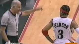 Allen Iverson amp Larry Brown argue with the NBA referee [upl. by Lirpa]