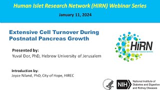 HIRN Webinar Extensive Cell Turnover During Postnatal Pancreas Growth [upl. by Amelita]