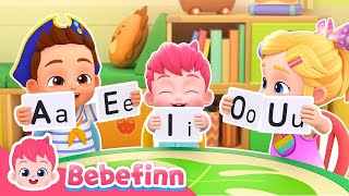 📚 Short Vowel Song  EP90  Learn A E I O U Alphabets with Bebefinn  Best Kids Songs [upl. by Mohl174]