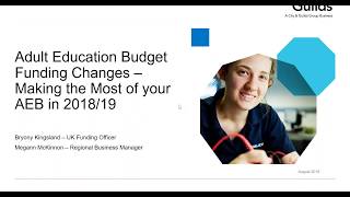 Adult Education Budget funding Changes  Making the most of your AEB in 2018  19 [upl. by Ahsotan]