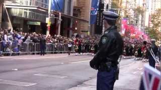 The Scots college pipes and drums Anzac day 2012MTS [upl. by Lashondra]