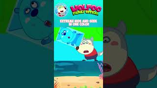 EXTREME HIDE AND SEEK IN ONE COLOR  Funny Stories for Kids  Wolfoo Family shorts [upl. by Arnelle829]