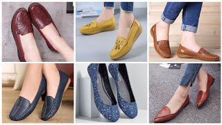 Los mejores zapatos mocasines de mujer hermosos y de tendencia Zapatos planos de invierno diseños [upl. by Manya238]