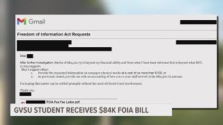 ‘Its just not fair’  Grand Valley student quoted 84k for FOIA documents [upl. by Ardnekan]