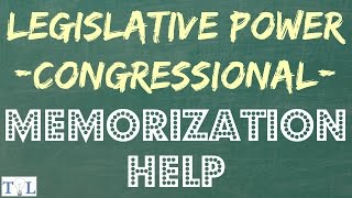 Enumerated Legislative Powers  Memorization amp Help  Episode  13 [upl. by Nylacaj]