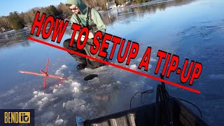 How to Setup an Ice Fishing TipUp for Bass and Chain Pickerel [upl. by Marolda21]