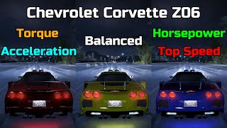 Torque vs Balanced vs Horsepower  Chevrolet Corvette Z06 Tuning  Need for Speed Carbon Redux mod [upl. by Dorsy255]