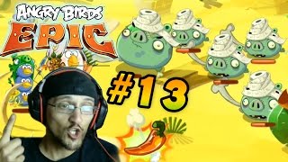 Lets Play Angry Birds EPIC Part 13 Mummy vs Duddy Desert Island Pig Castle Face Cam Commentary [upl. by Gannie837]