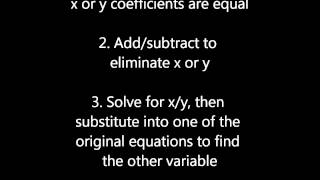 Solving simultaneous equations by elimination or substitution [upl. by Alphonsine]