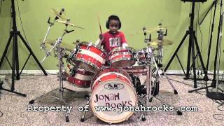 ACDC  Shoot to Thrill 6 Year old Drummer Jonah Rocks [upl. by Vipul]