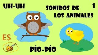 Sonidos de animales para niños de 1 a 5 años Palabras onomatopeyas para bebés en español [upl. by Yenrab]