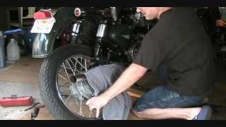 How To Change A Royal Enfield Bullet Classic Motorcycle Tire [upl. by Pierrette993]