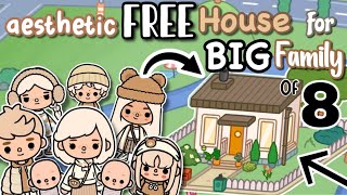 Aesthetic FREE HOUSE for BIG FAMILY of 8☁️Toca Boca House Ideas✨ House Design TocaLifeWorld [upl. by Chien]