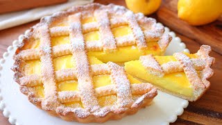 CROSTATA AL LIMONE 🍋 Pasta Frolla e Crema Pasticcera Senza Uova  Ricetta facilissima [upl. by Roman]