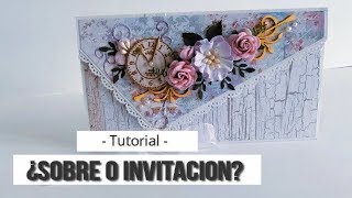 ¿SOBRE O INVITACIÓN  TUTORIAL CON SATWA  LLUNA NOVA SCRAP [upl. by Aleunam]